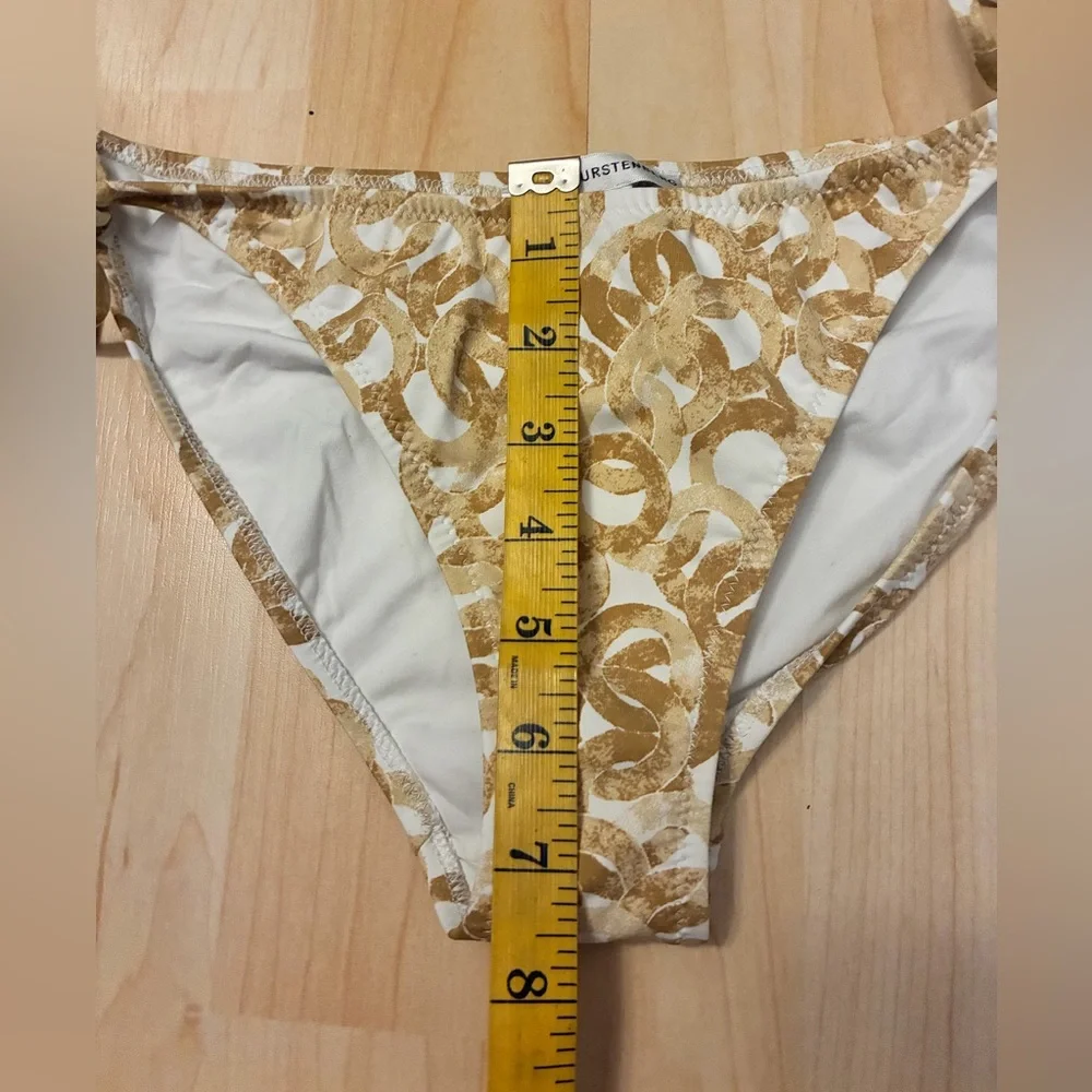 Diane von Furstenberg Gold Chain Print Tie-Side Bikini Bottoms